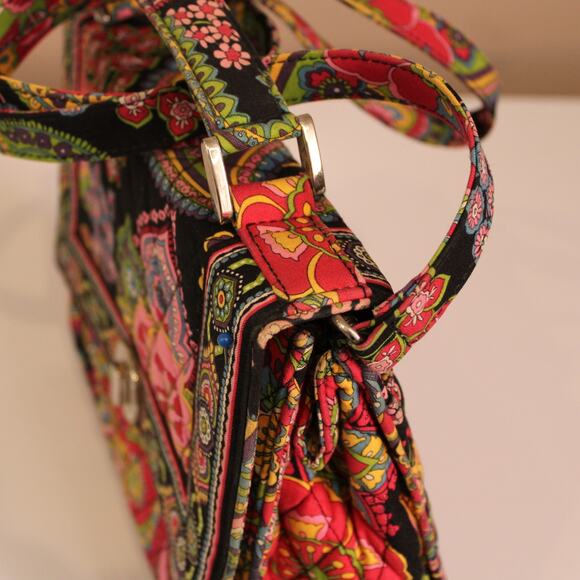 Vera Bradley Julia Turn Lock Satchel Purse & Wallet, Parisian Paisley Pattern - Picture 5 of 16